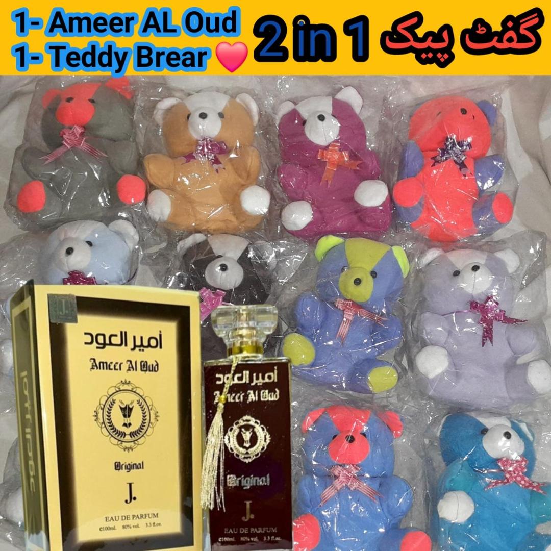 2 in 1 Perfume Gift Pack For Your Love One 1-Teddy & 1-Purfume