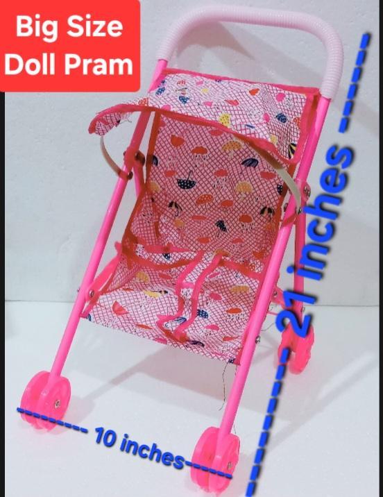 Girl's Cute Plastic Doll Pram