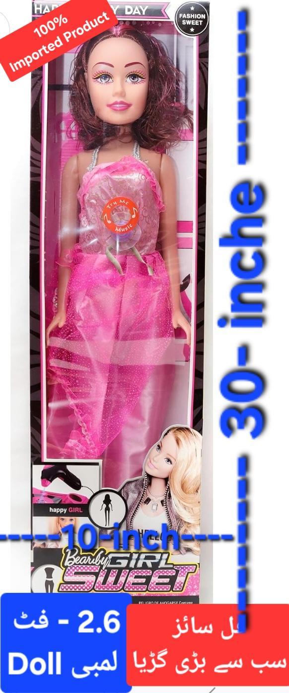 30 Inches Colorful Plastic Doll - 1 Pc Fun for Girls! 
