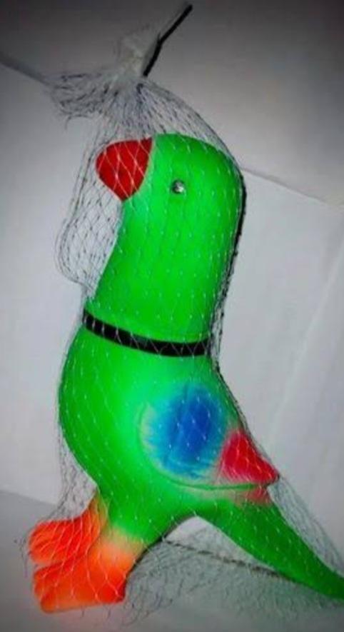 Interactive Green Plastic Parrot Toy - 1 Pc