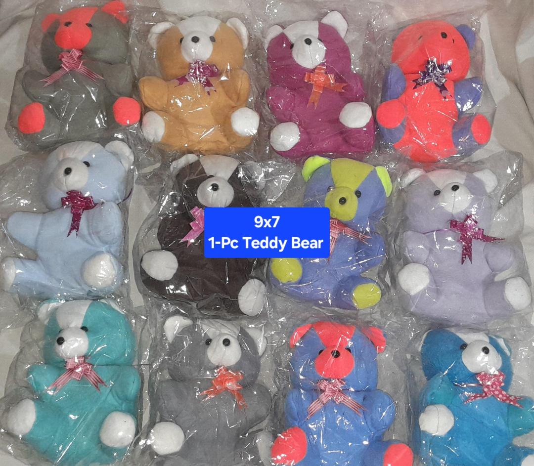 Adorable Multicolor Plush Teddy Bear - 1 Pc