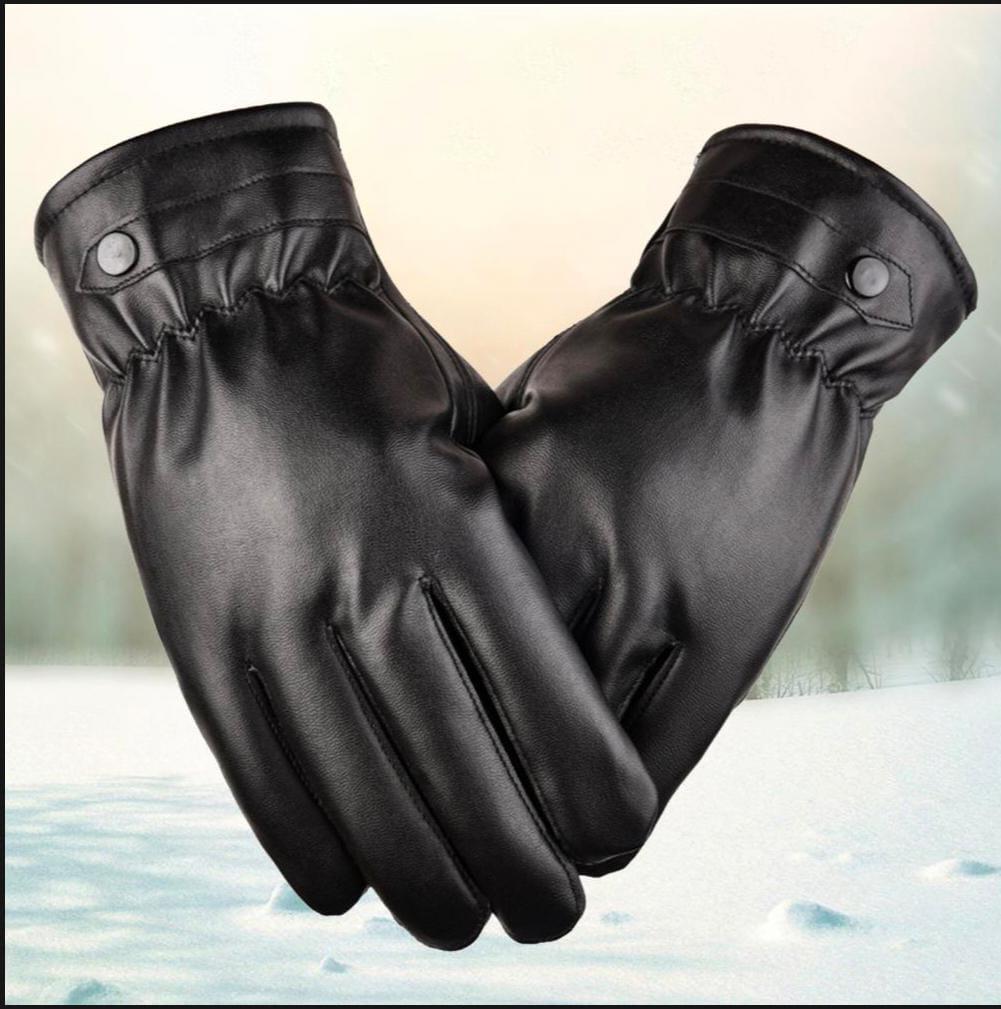 2 Pcs Leather Plain Leather Gloves 1