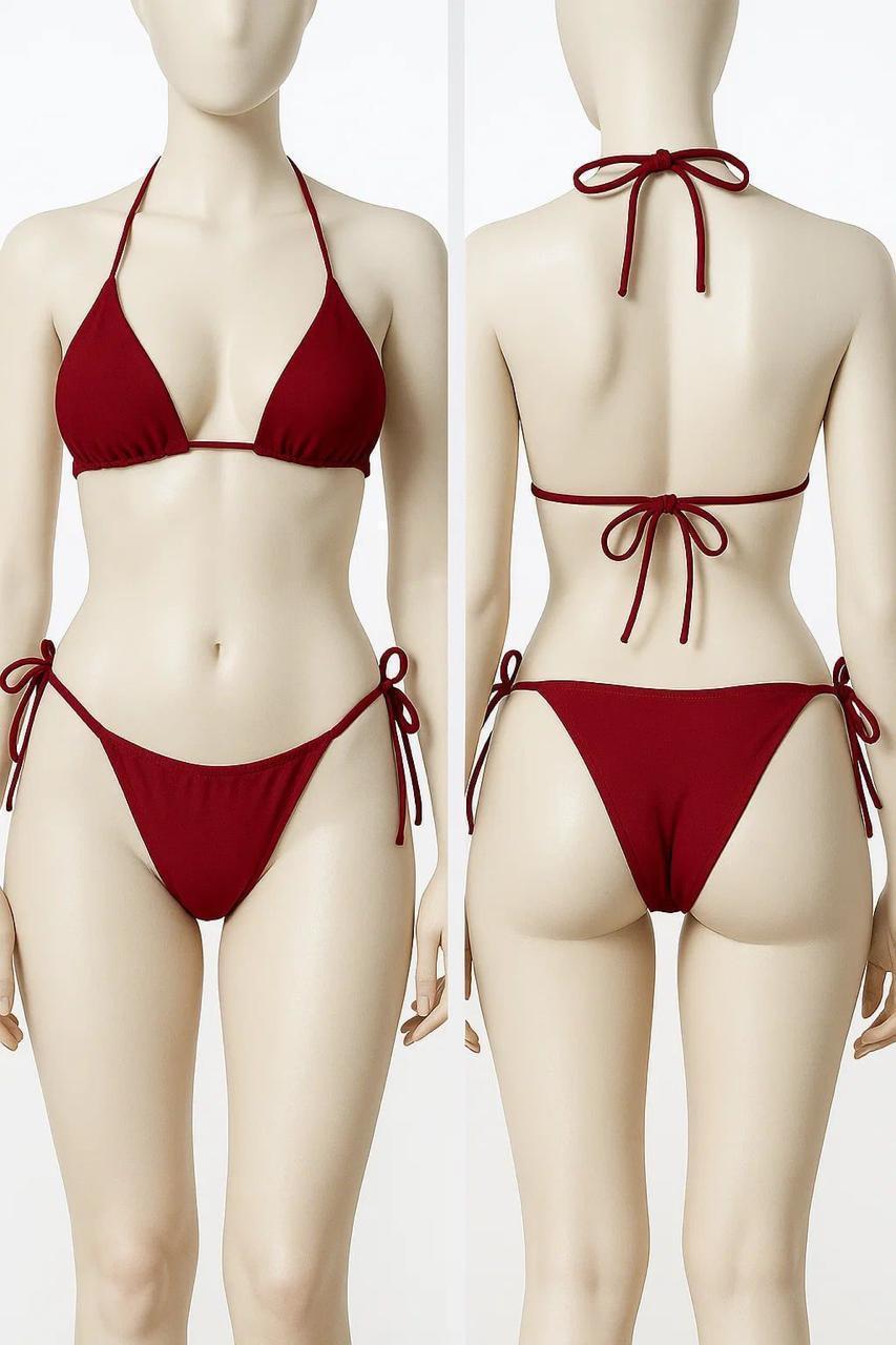 Lycra Plain Comfortable And Breathable Bikini Set