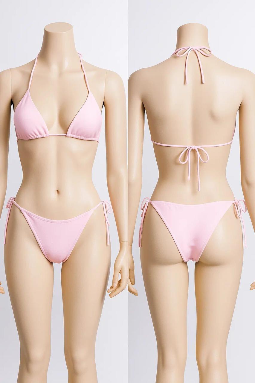 Lycra Plain Comfortable And Breathable Bikini Set