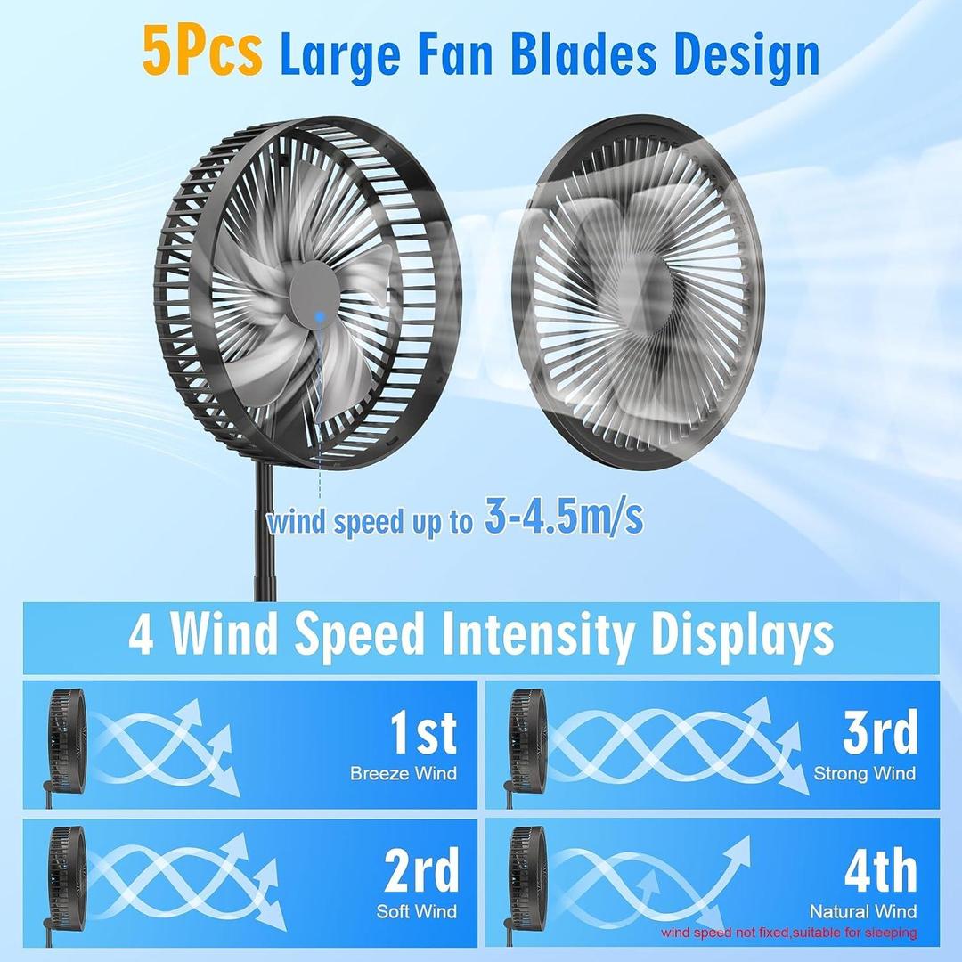 Portable Rechargeable Fan - 1 Pc, 10 Watts, Eco-Friendly ABS Plastic