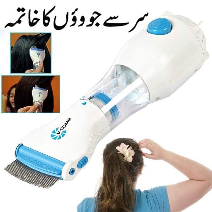 Electric Anti-Lice Comb White Blue ABS
