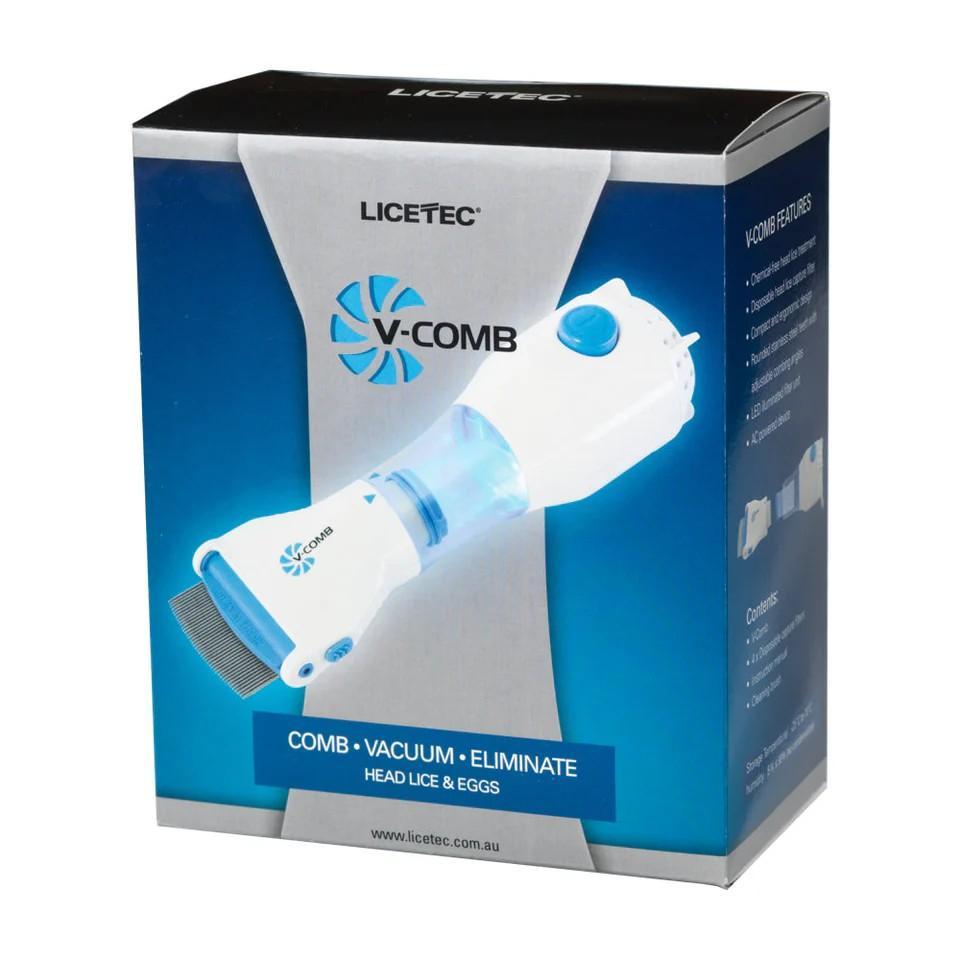 Electric Anti-Lice Comb White Blue ABS