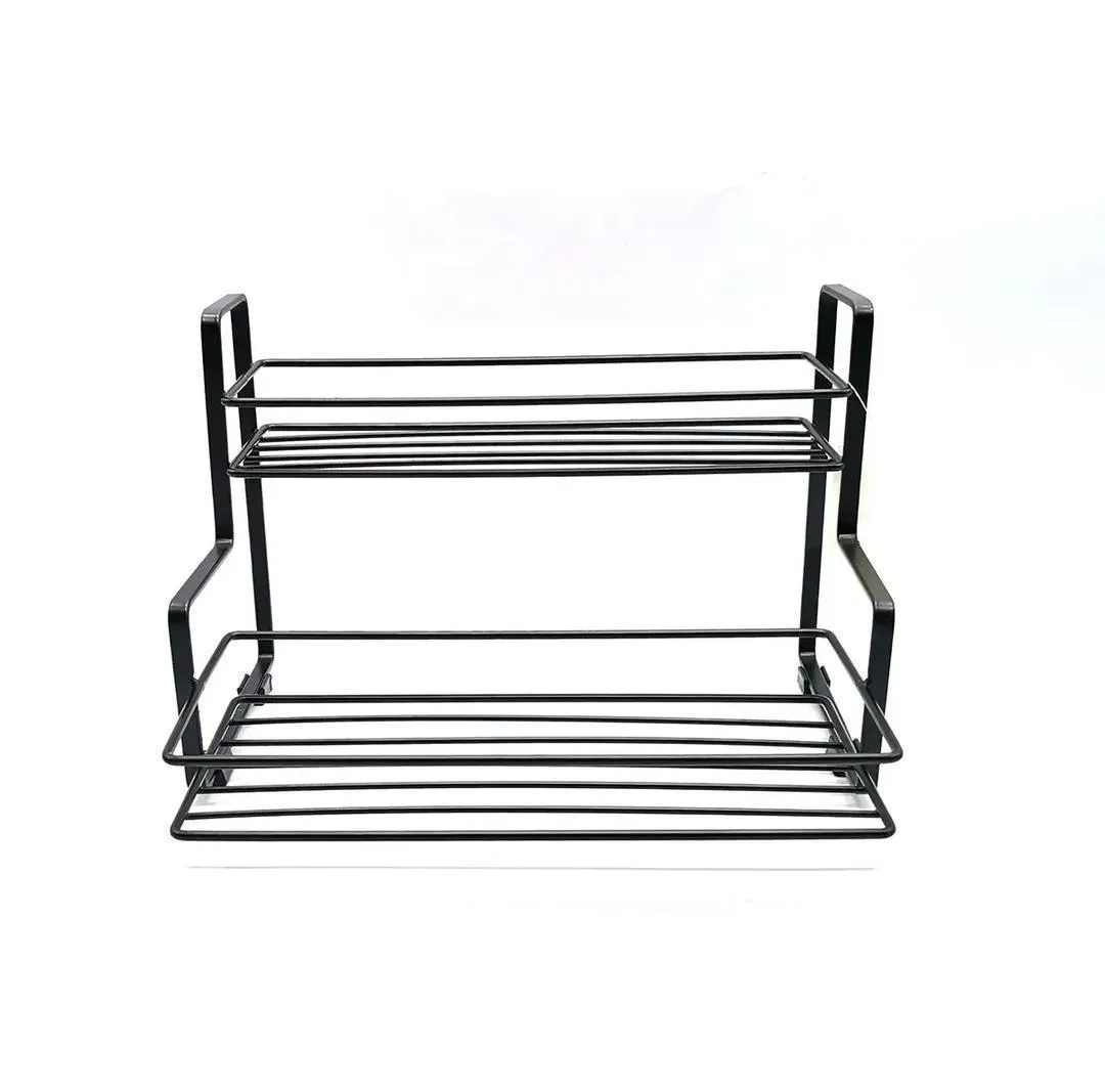 Black Iron Spices Rack - 1 Pc for Organized Kitchen Storage