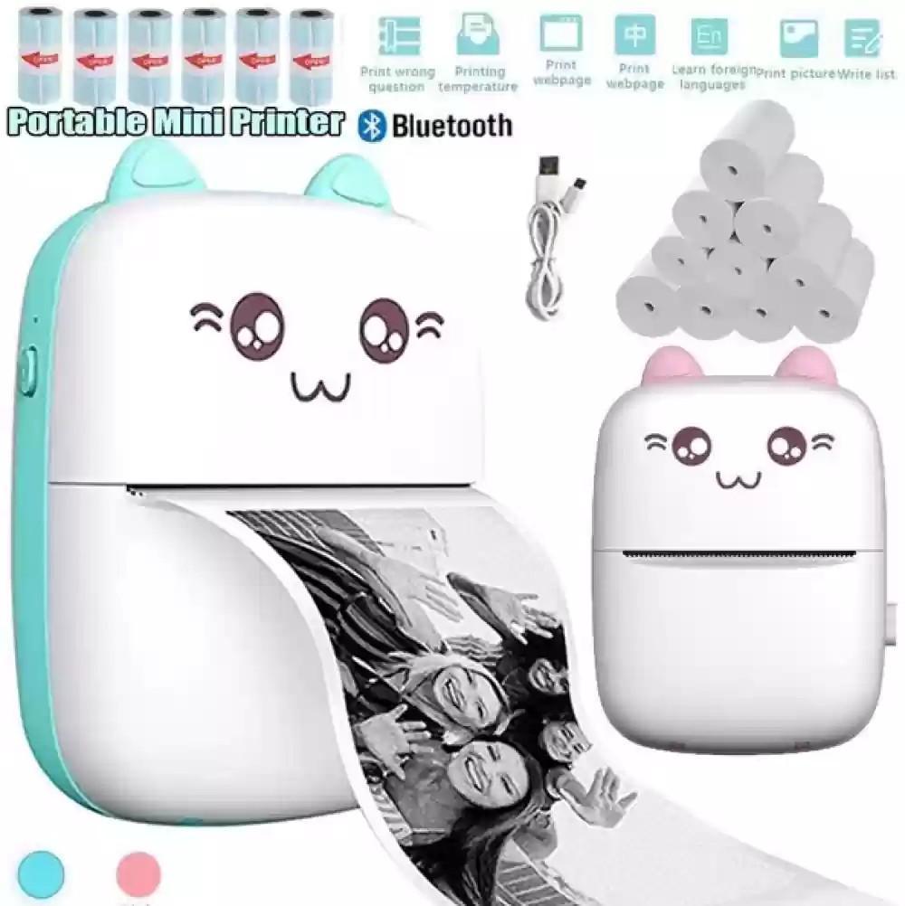 Charming Pink & White Mini Printer - 1 Pc for Instant Photos