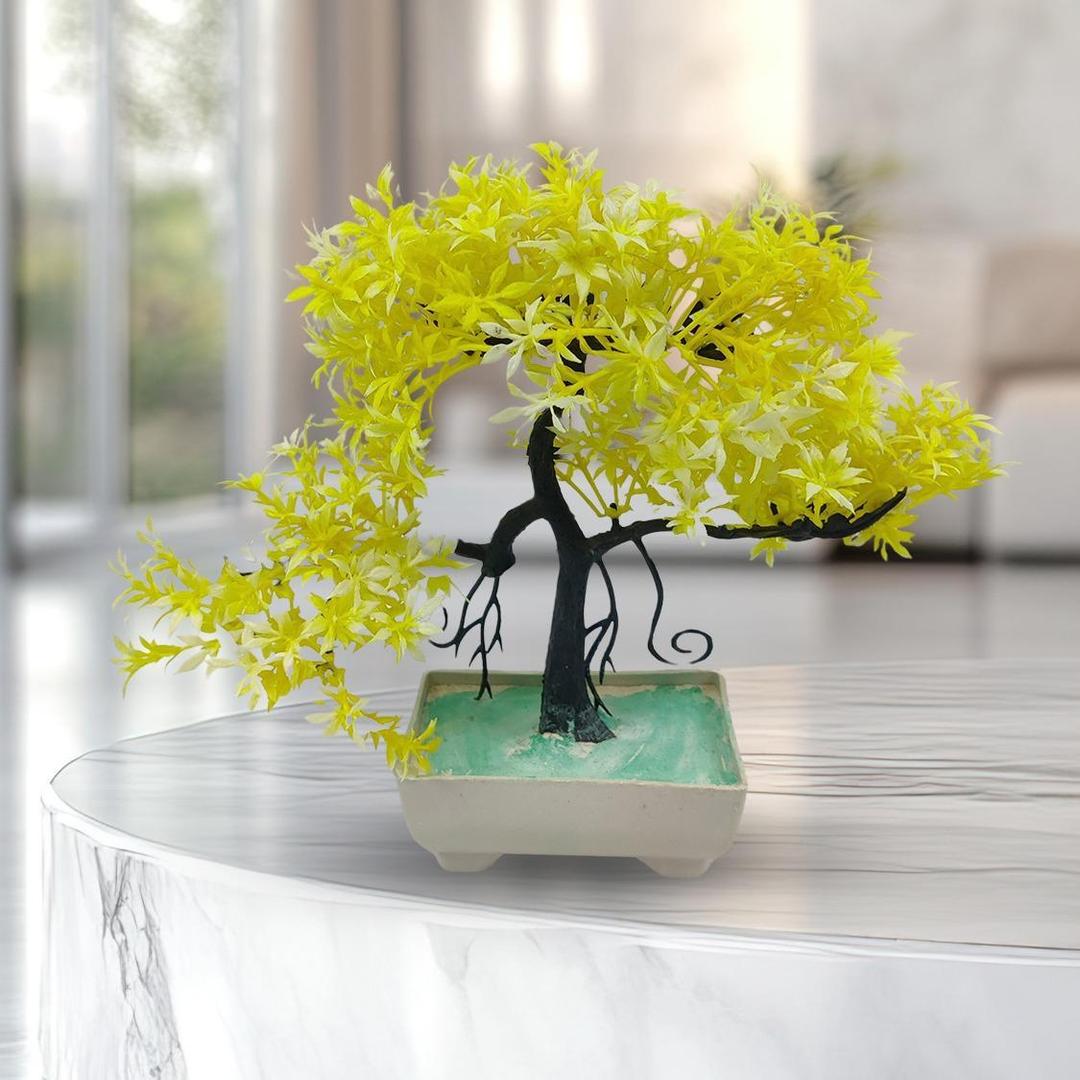 Artificial Yellow Bonsai Tree - 1 Pc