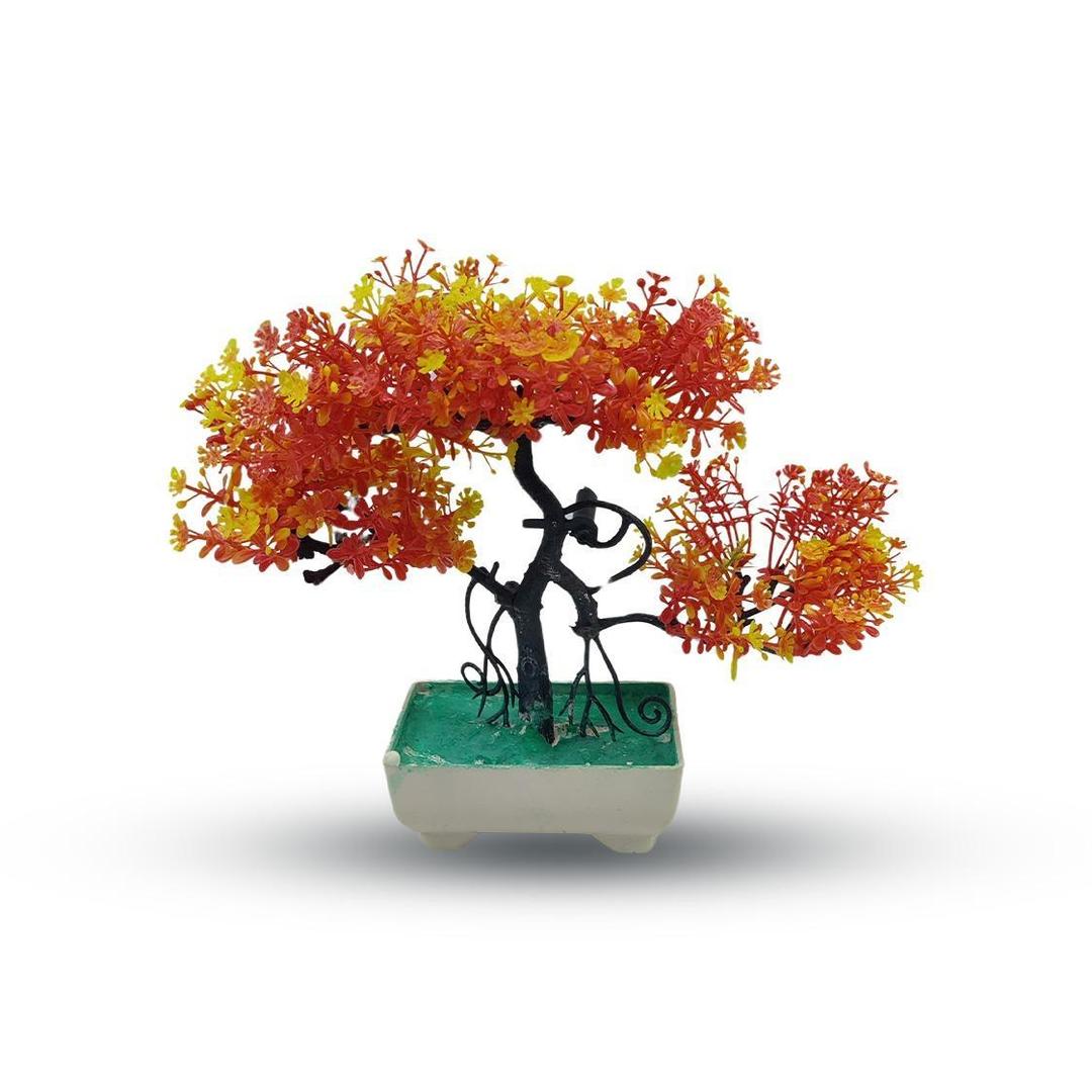 Artificial Yellow Orange Bonsai Tree - 1 Pc