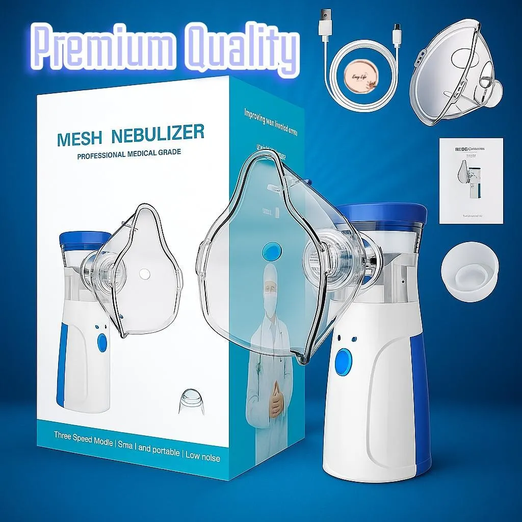 Portable Mesh Nebulizer Machine & Mask for Kids and Adults | Soundless Mini Enhaler - Rechargeable & Handheld