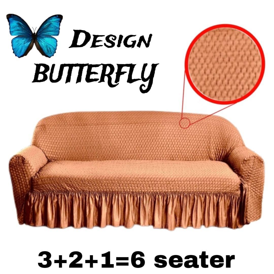 Sofa Cover Butterfly Style Frill Sofa Cover - 6 Seater
