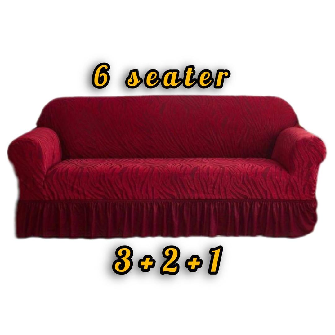 6 Seater Velvet Textured Sofa Covers