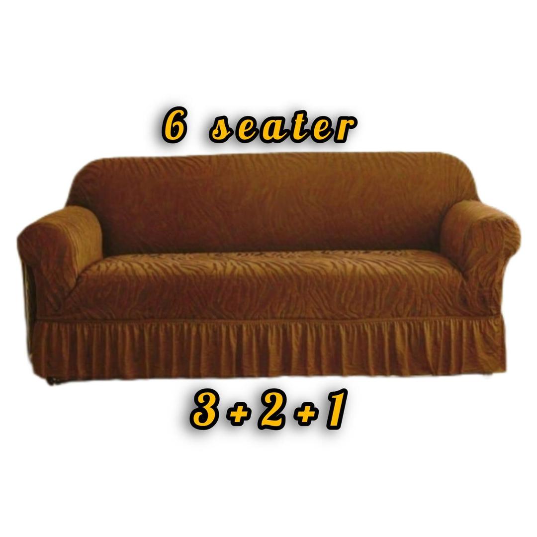 6 Seater Velvet Textured Sofa Covers