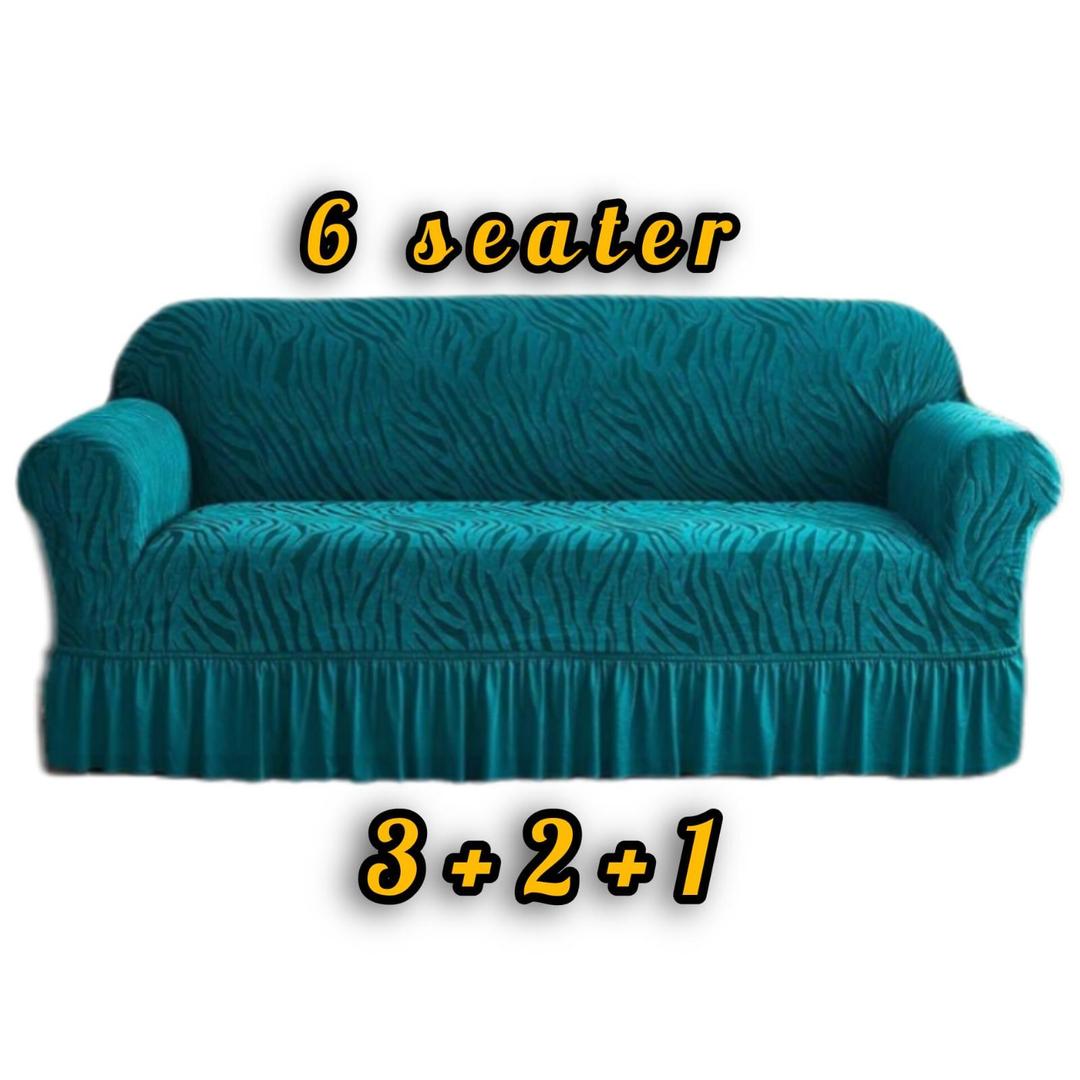 6 Seater Velvet Textured Sofa Covers