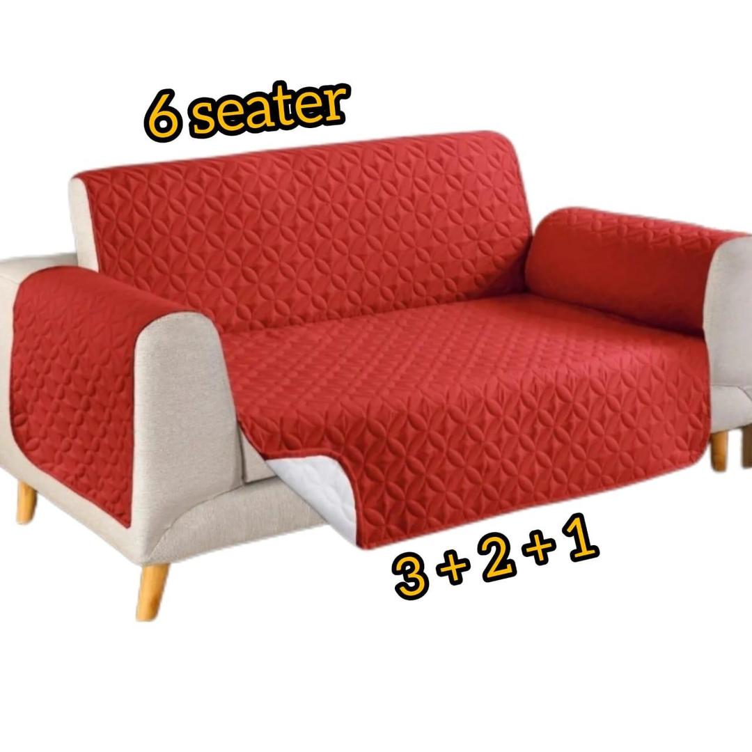 6 Seater Polyester Plain Sofa Covers