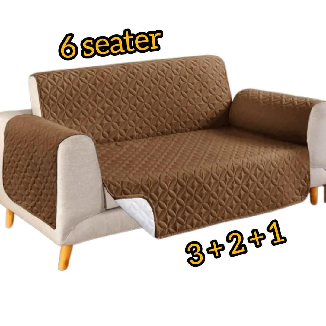6 Seater Polyester Plain Sofa Covers