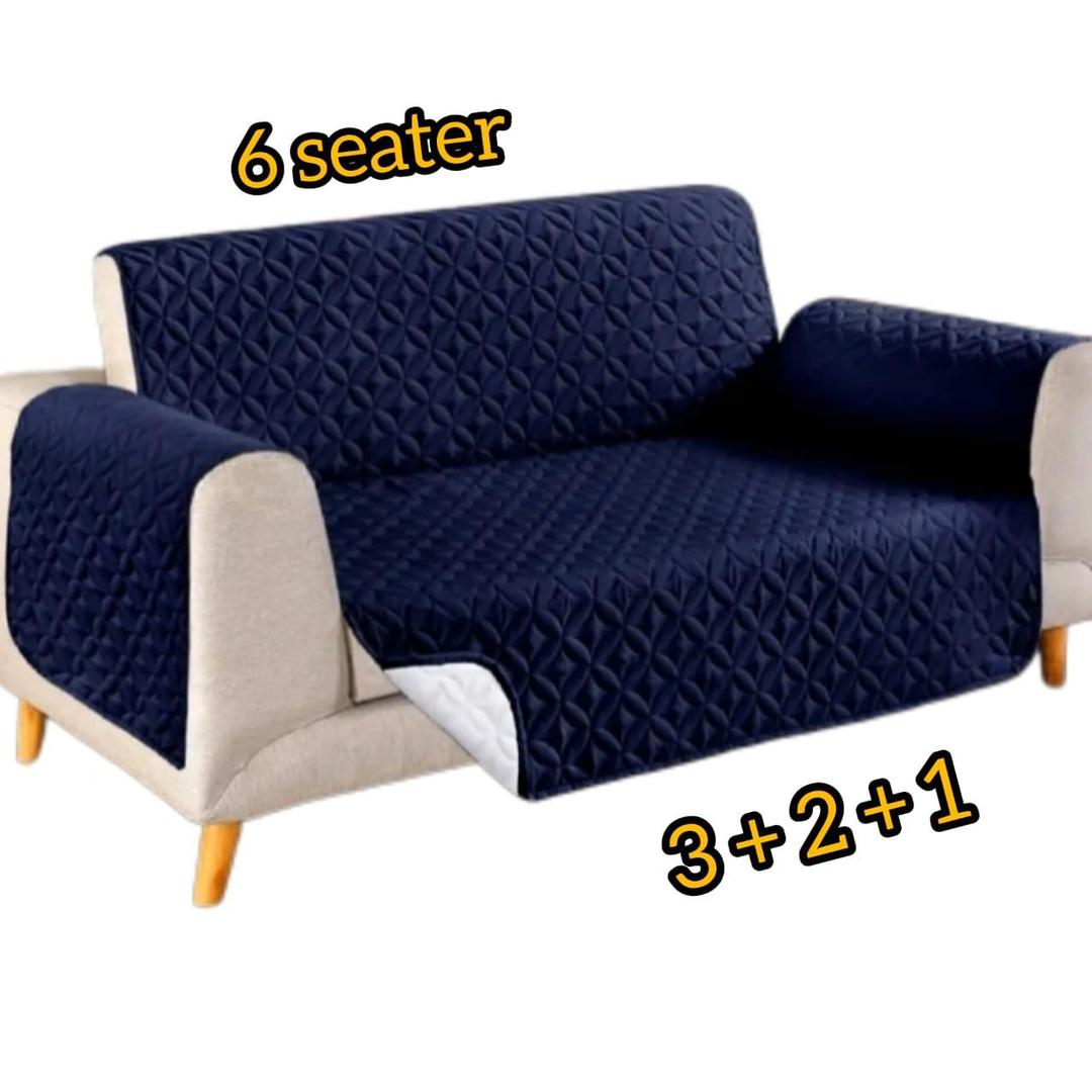 6 Seater Polyester Plain Sofa Covers