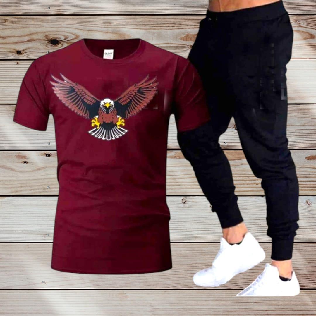Men's Maroon Graphic Sublimation Track Suit | 2 Pcs Set in Polyester