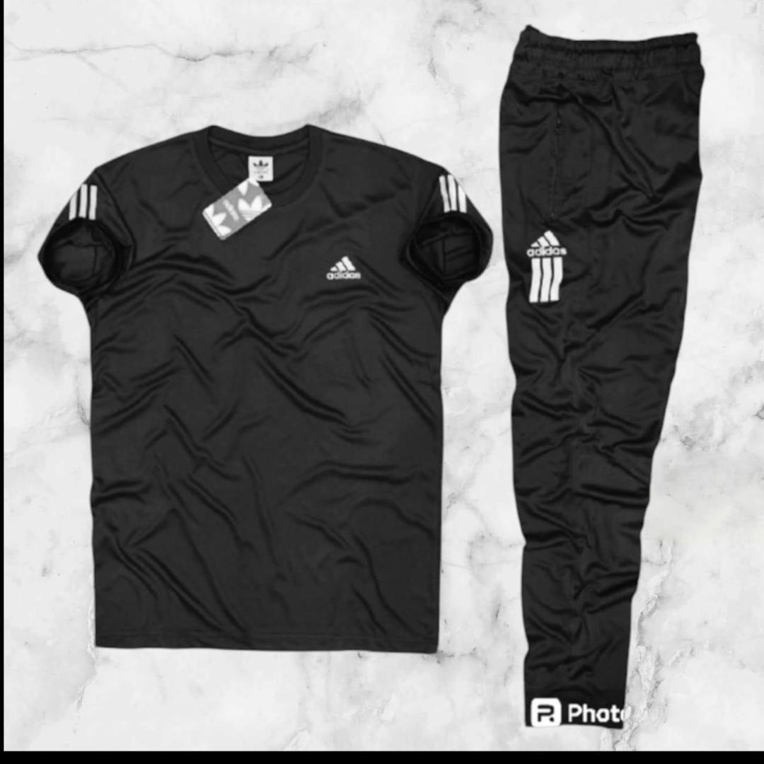 Men's Graphic Sublimation Track Suit - 2 Pcs Polyester Ensemble in Black