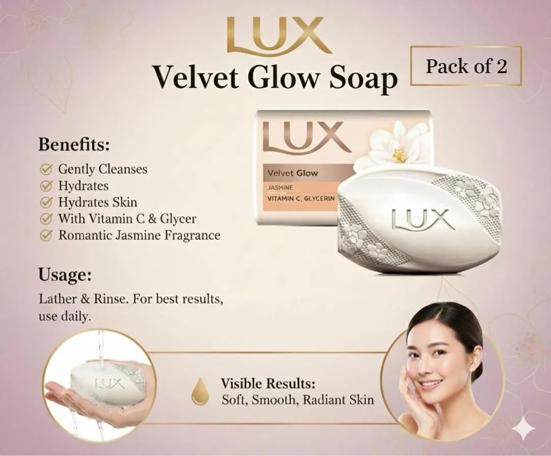 Lux Velvet Glow BeautySoap – For Radiant,Soft Skin , Pack of 2