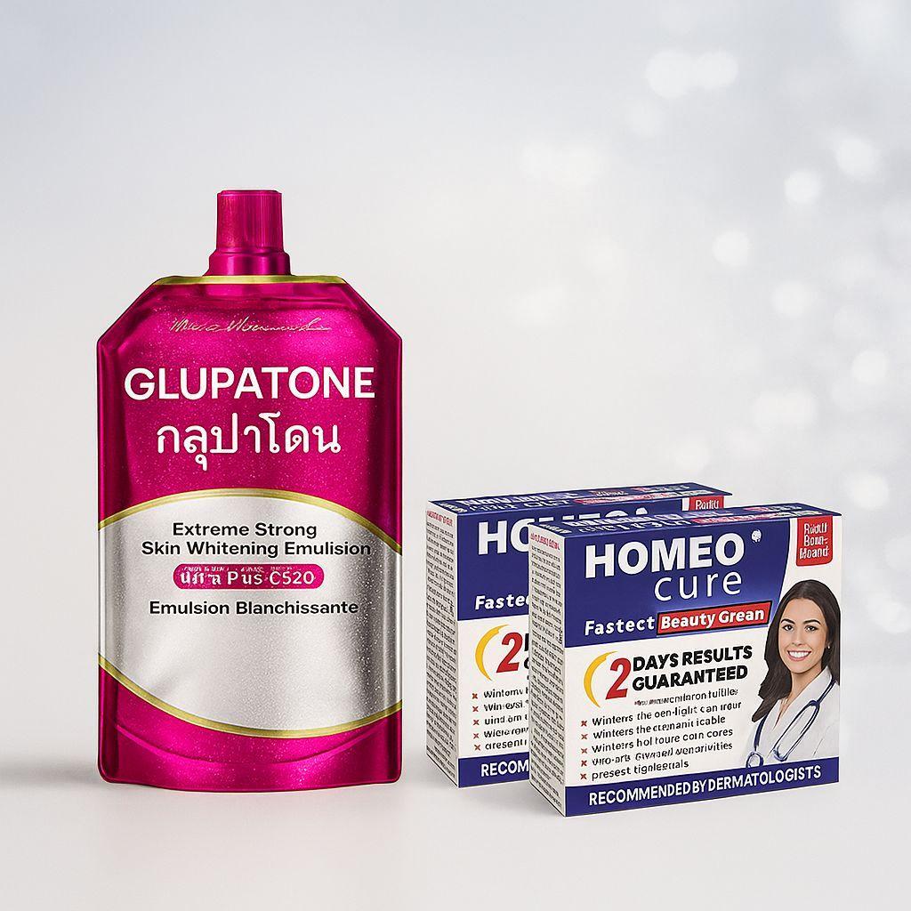 GLUPATONE Emulsion 50ml And HomeoCure Beauty Cream (PackOf 2)