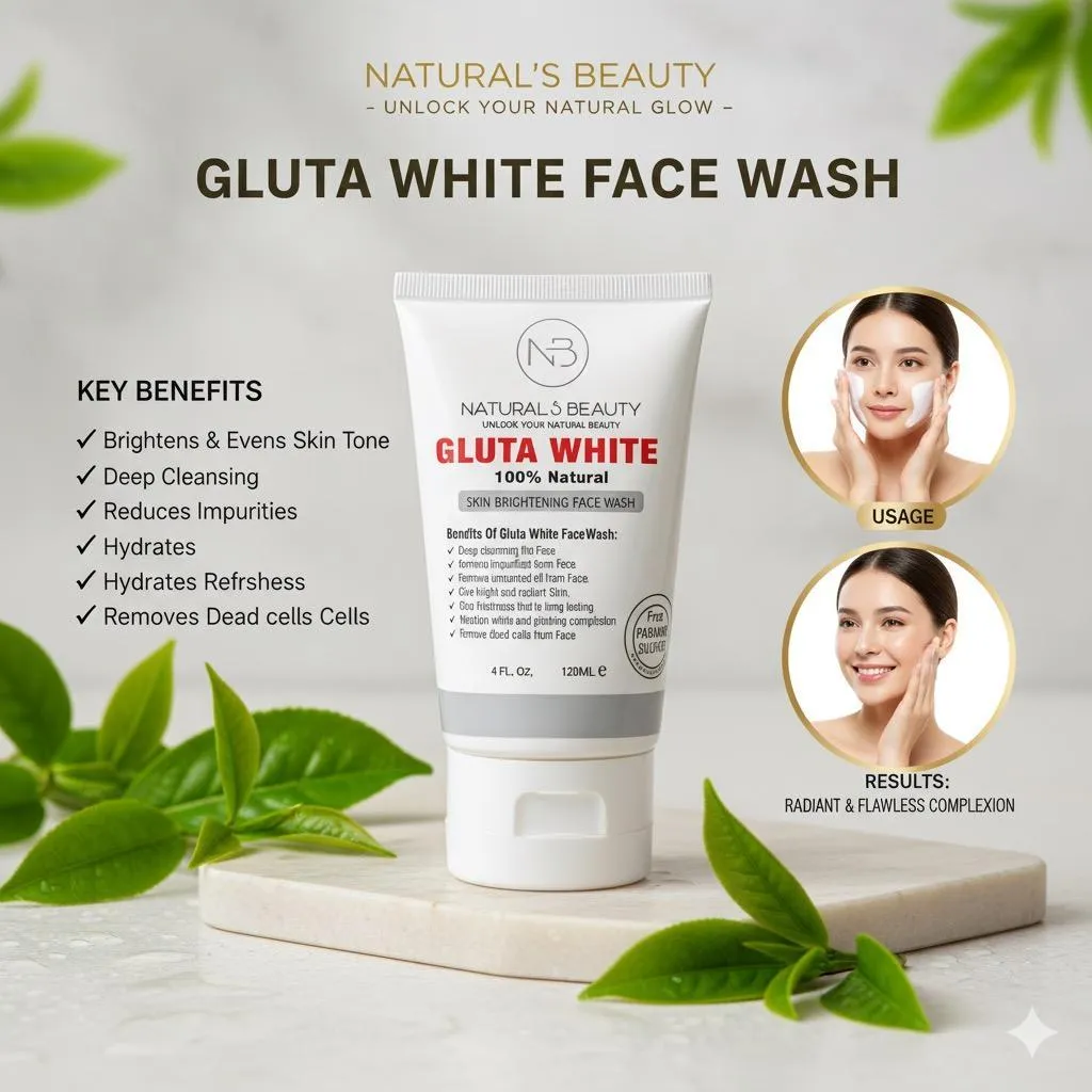 Gluta White Face Wash: 100% Natural Skin Brightening Cleanser