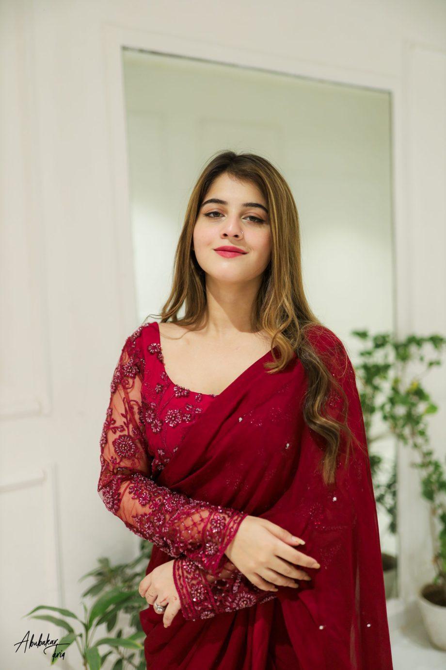 3 Pcs Women’s Chiffon Sequins Embroidered Stitched Saree