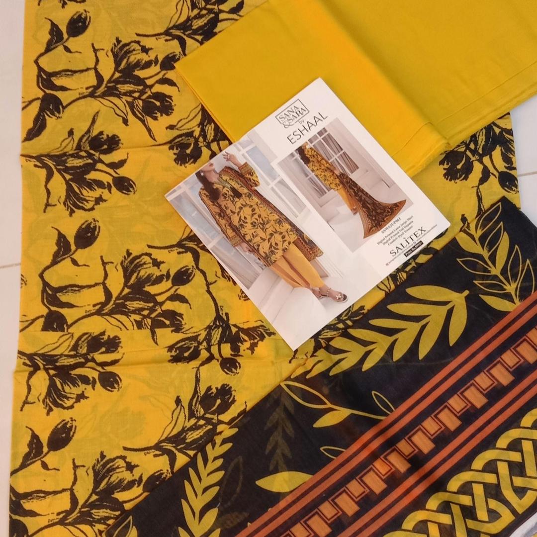 3 Pcs Women's Unstitched Digital Print Suit