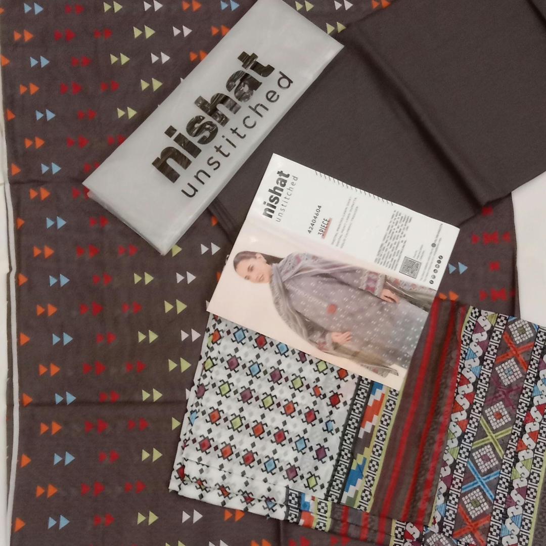 3 Pcs Women's Unstitched Digital Print Suit