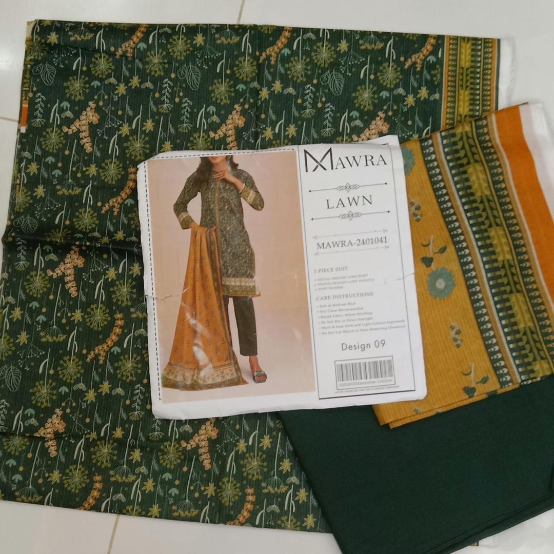 3 Pcs Women's Unstitched Digital Print Suit