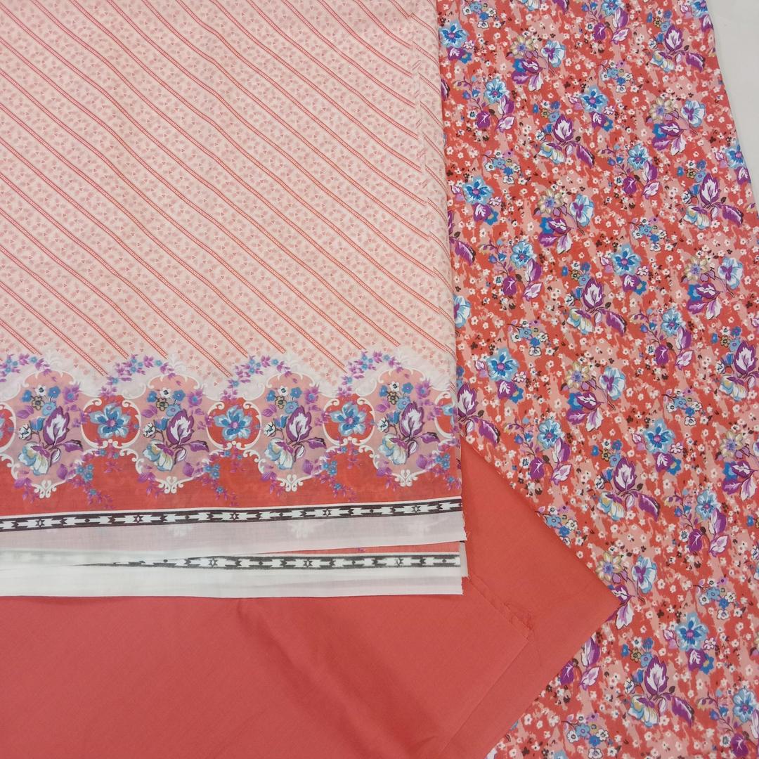 3 Pcs Women's Unstitched Printed Suit