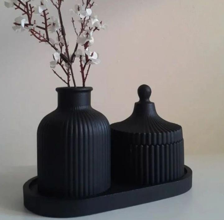 Mini Vase Set - 3 Pcs Stylish Stone Vases for Home Décor
