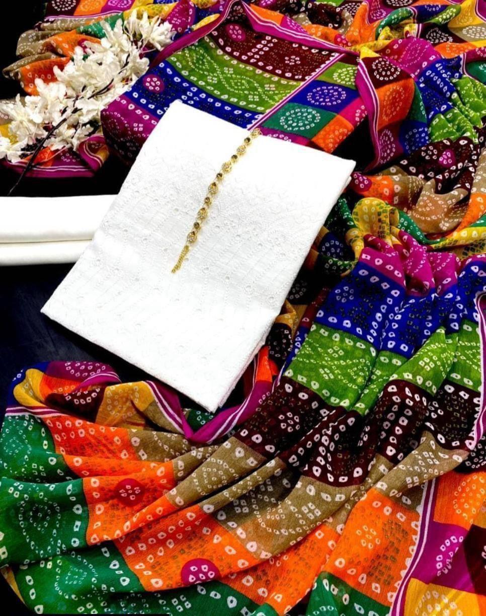 3 Pcs Women's Unstitched Embroidered Suit