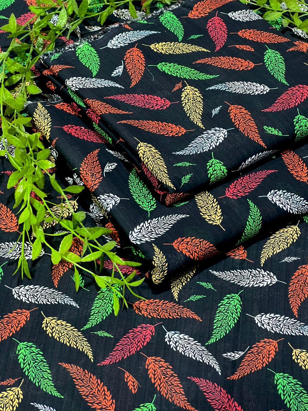 Chic Black Printed Suit Set - 2 Pcs of Lawn Fabric Elegance