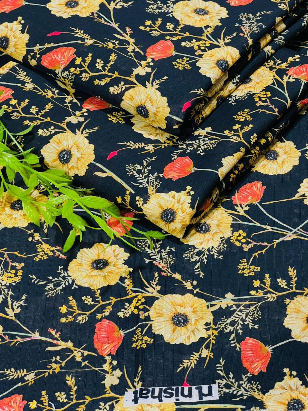 Stylish Black Printed Lawn Suit - 2 Pcs