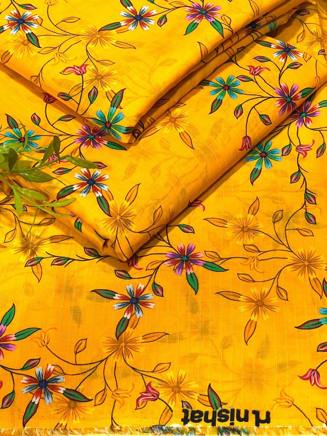 Stylish Yellow Printed Lawn Suit - 2 Pcs Set