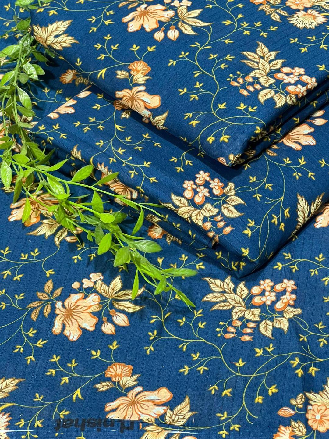 Stylish Blue Printed Lawn Suit - 2 Pcs Set