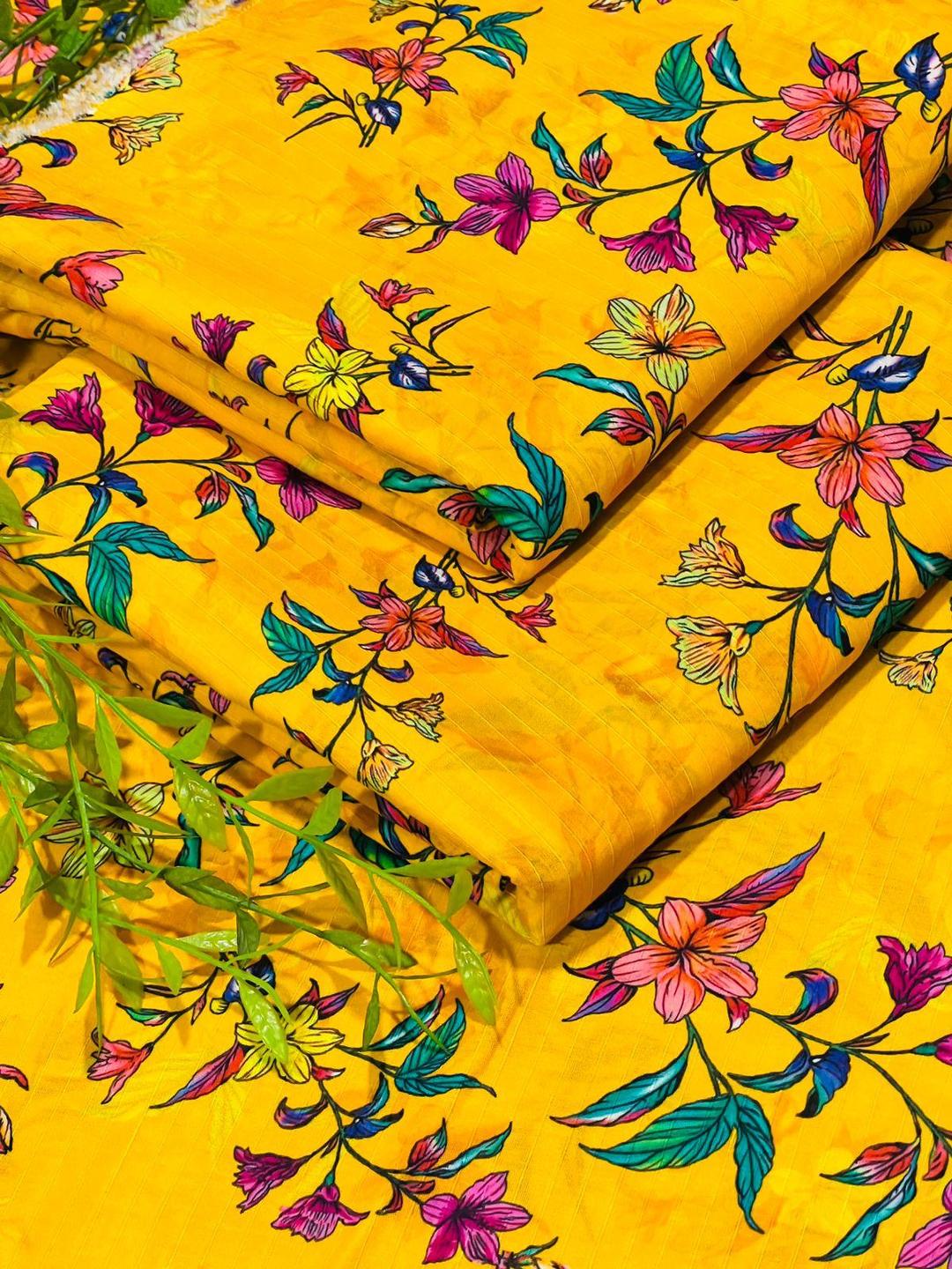 Stylish Yellow Printed Lawn Suit - 2 Pcs Set