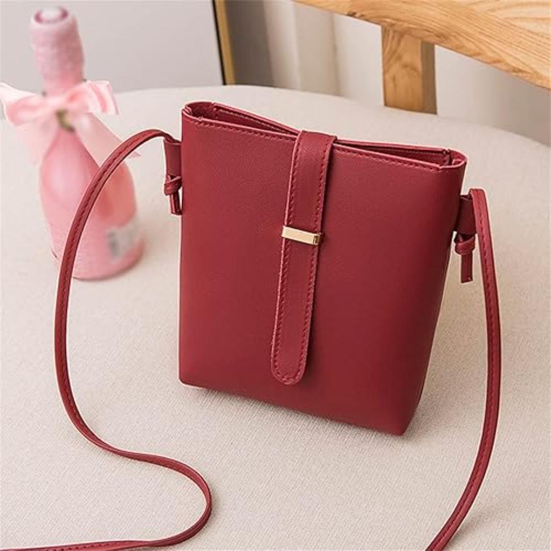 Stylish Girl's Crossbody Bag - 1 Pc Maroon Minimalist Design