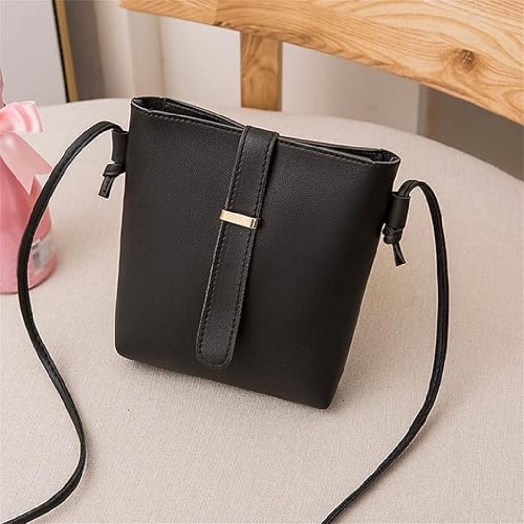 Stylish Black Crossbody Bag for Girls - 1 Pc Mini Multipurpose Design
