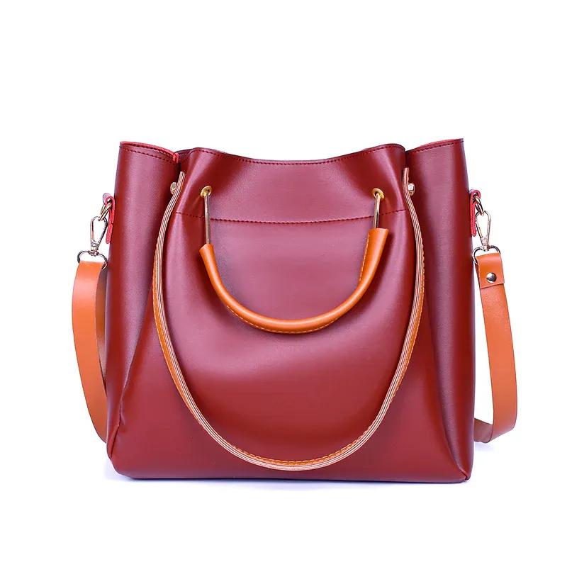 Women's PU Leather Plain Hand Bag