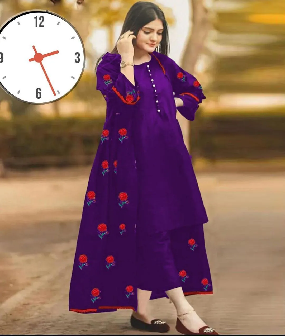 3 Pcs Women's Stitched Silk Embroidered Suit