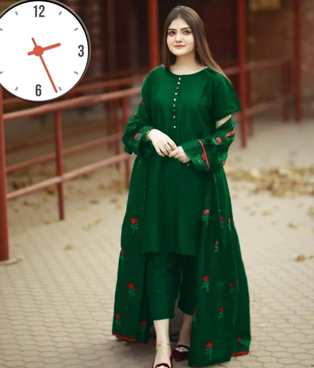 3 Pcs Women's Stitched Silk Embroidered Gown Suit