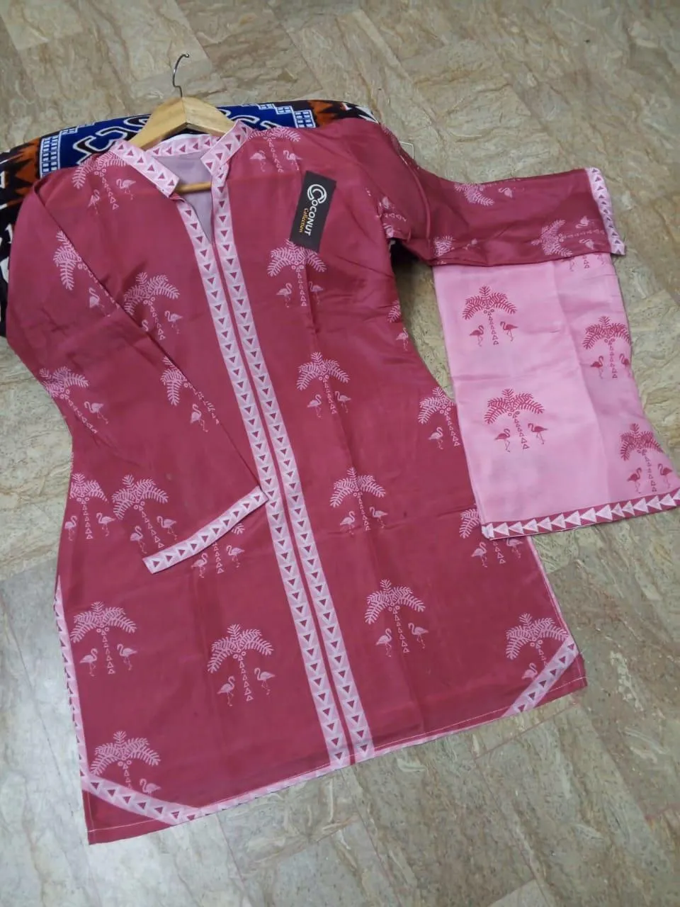 2 Pcs Women's Stitched Swiss Lawn Printed Co-Ord Set
