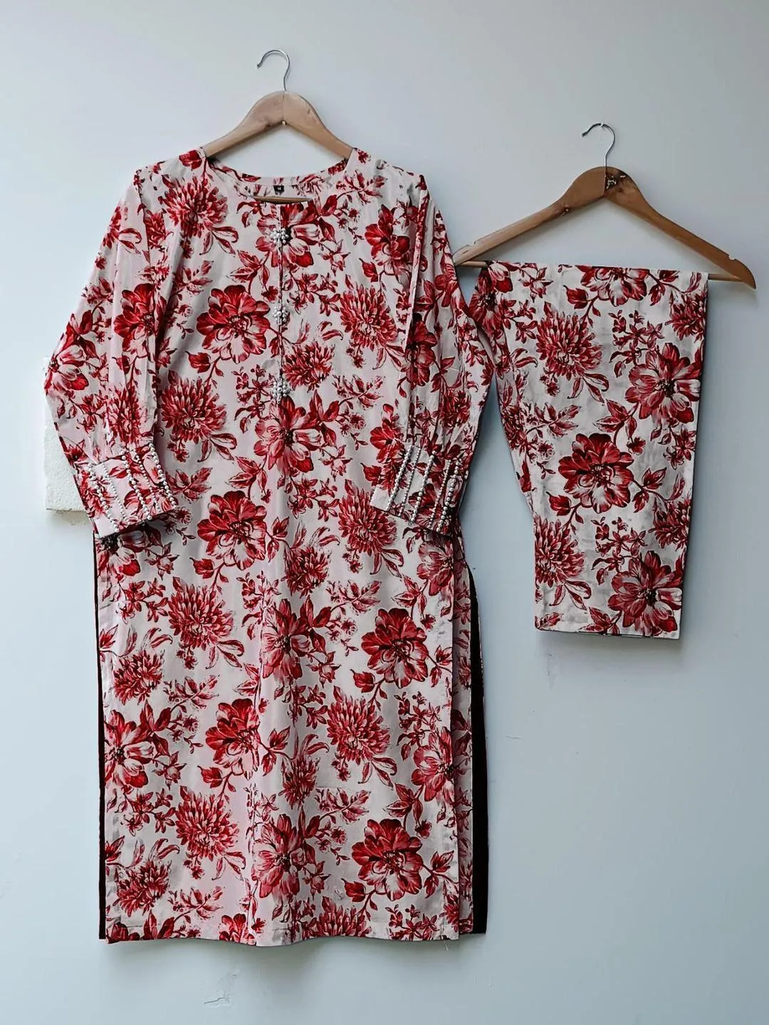 2 Pcs Women's Stitched Swiss Lawn Printed Co-Ord Set