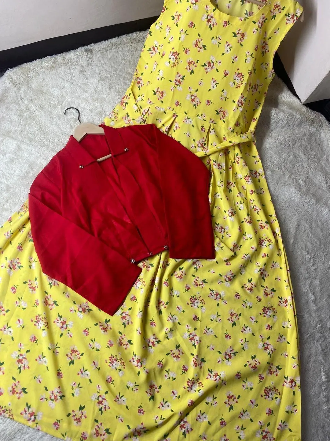 Stunning Women's Stitched Maxi and Jacket Set - 2 Pcs in Printed Georgette