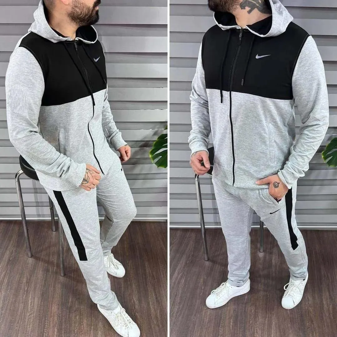 3 Pcs Men's Fleece Plain Zipper Track Suit