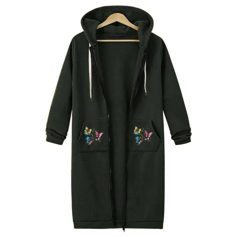 Women's Extra-Long Zipper Hoodie
